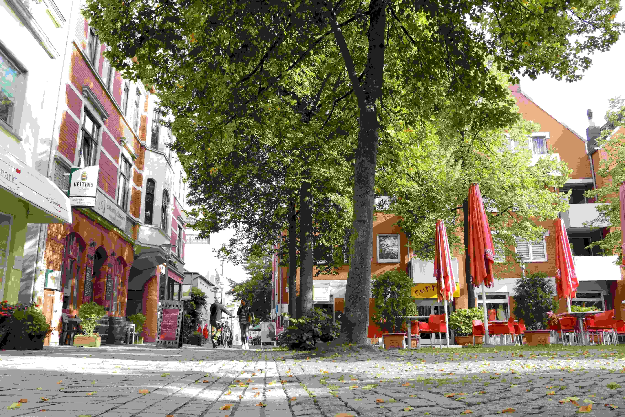 Die Reeder-Bischoff-Straße mit dem Kleinen Markt ist ein Teil der Fußgängerzone Vegesack