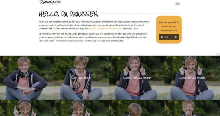 Webseitentexte für radiobambi - Moderatorin bei Radio Bremen Vier